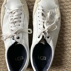 UGG Men's White Sneakers with Cream Accents
